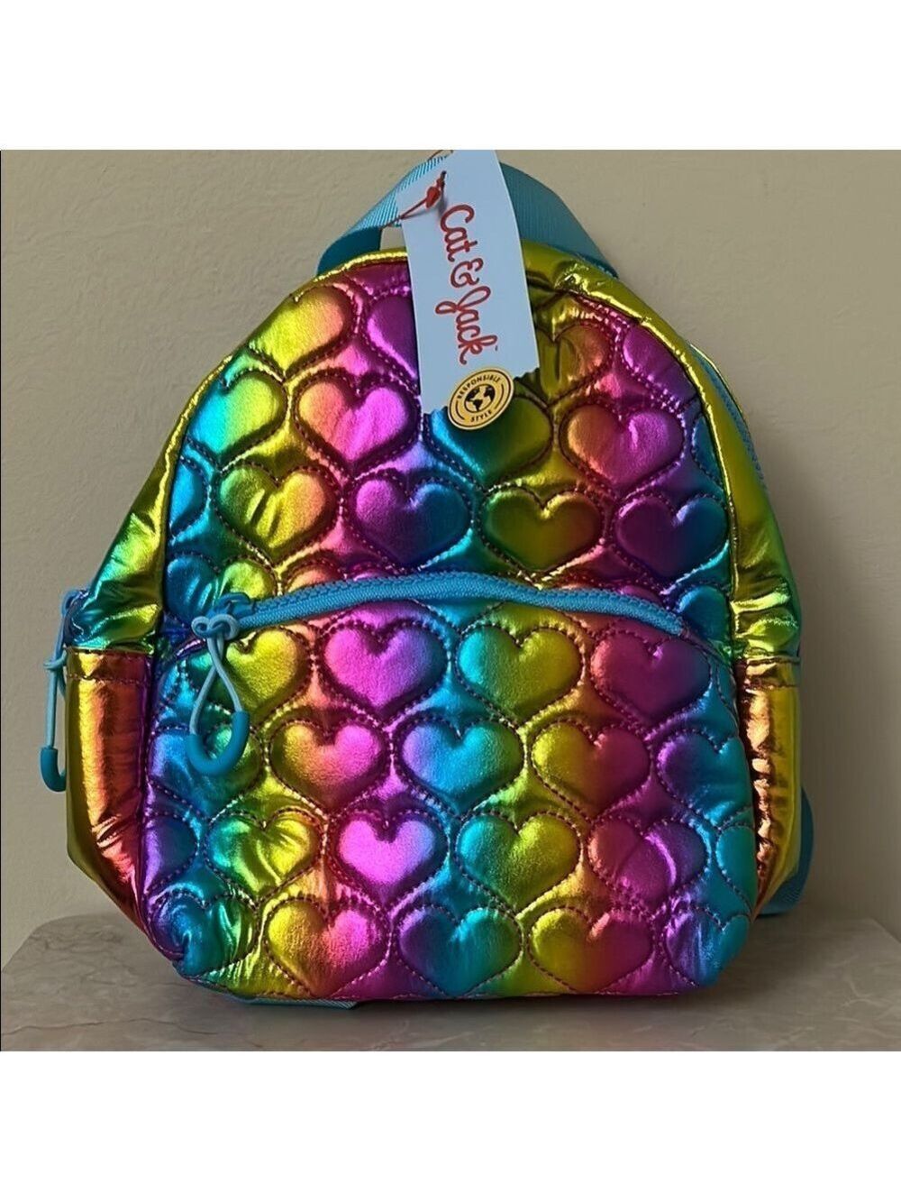 Cat & Jack Heart Pattern Backpack NWT